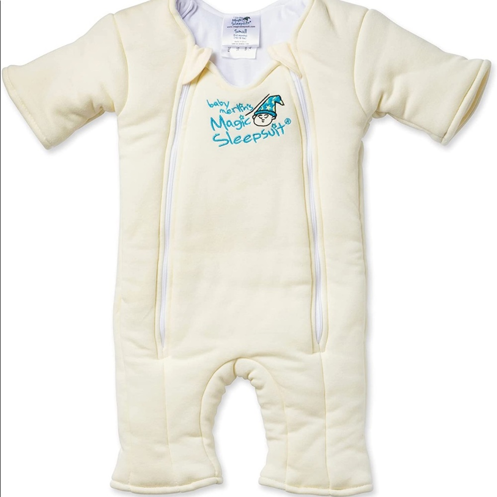 Baby Merlin's Cotton Magic Sleepsuit, Size S, 3-6 months (12-18 lbs) Color Cream